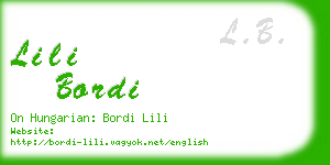 lili bordi business card